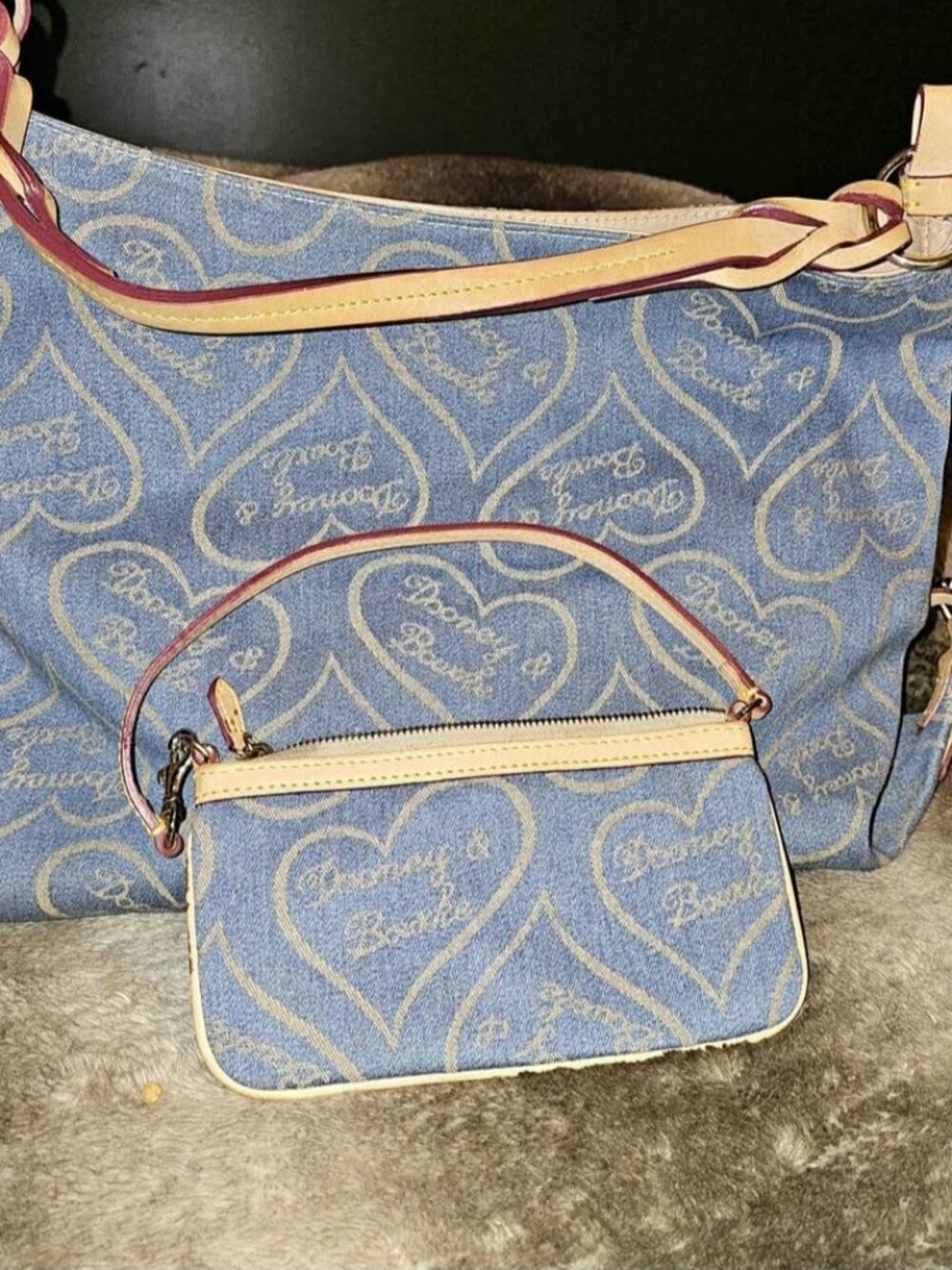 Dooney & Bourke Signature Hearts Denim with Matching Wristlet